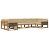 vidaXL Conjunto de sof&aacute;s de exterior 7 uds. Natural y Beige
