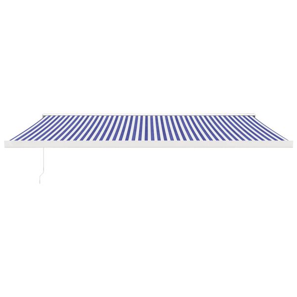 vidaXL Toldo retr&aacute;ctil aluminio y tela azul y blanco 5x3 m