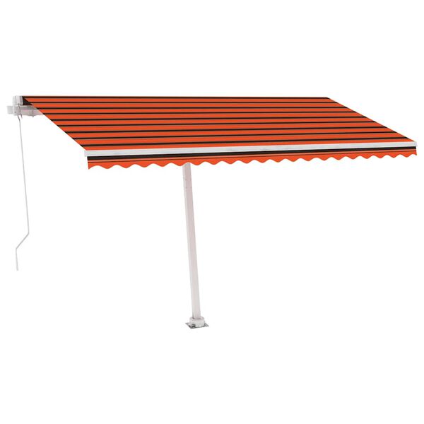vidaXL Toldo de pie retr&aacute;ctil manual naranja y marr&oacute;n 400x300 cm
