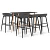 vidaXL Mesa alta y taburetes de bar 7 piezas negro y gris