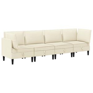 vidaXL Juego de muebles de sal&oacute;n 4 uds. Crema Tela