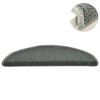 vidaXL Felpudos para escaleras 15 uds 56x17x3 cm Verde oscuro Semicircular