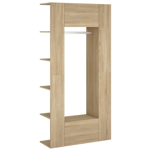 vidaXL Muebles de recibidor 2 uds madera contrachapada roble sonoma