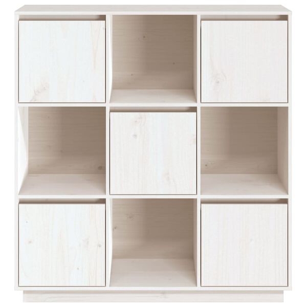 vidaXL Aparador alto de madera maciza de pino blanco 110,5x35x117 cm