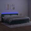 vidaXL Cama box spring colch&oacute;n y LED terciopelo verde oscuro 200x200cm