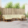 vidaXL Conjunto de sof&aacute;s de exterior con coj&iacute;n 6 pcs Natural y Crema