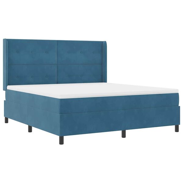 vidaXL Cama tipo Box Spring con cabecera Azul 180 x 200 cm Terciopelo