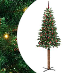 vidaXL &Aacute;rbol de Navidad Delgado con 300 LED con soporte Verde 210 cm