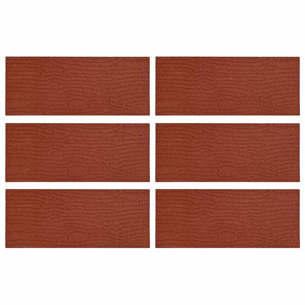 vidaXL Piedra decorativa 6 pcs Rojo 60,5 x 25 x 2 cm Goma
