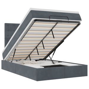 vidaXL Estructura cama otomana colchones terciopelo gris oscuro