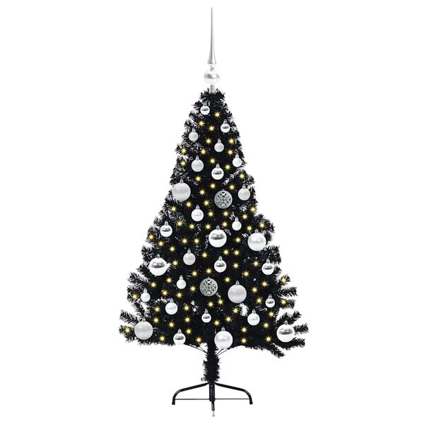 vidaXL &Aacute;rbol de Navidad Artificial Preiluminado Negro 120 cm PVC