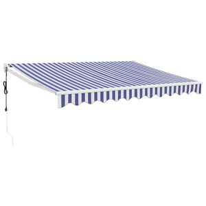 vidaXL Toldo retr&aacute;ctil autom&aacute;tico azul y blanco 3x2,5 m