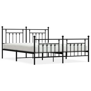 vidaXL Estructura cama sin colch&oacute;n con estribo metal negro 180x200 cm