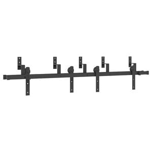 vidaXL Kit de herrajes para puertas correderas acero negro 183 cm