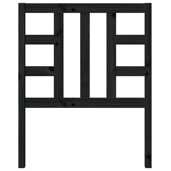 vidaXL Cabecero de cama madera maciza de pino negro 81x4x100 cm