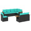 vidaXL Set de sof&aacute;s de jard&iacute;n 8 pzas con cojines rat&aacute;n sint&eacute;tico negro