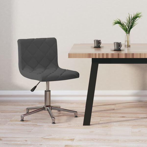 vidaXL Silla de oficina giratoria de terciopelo gris oscuro