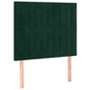 vidaXL Cama box spring colch&oacute;n y LED terciopelo verde oscuro 80x200 cm