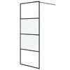 vidaXL Mampara de ducha vidrio ESG semiesmerilado negro 80x195 cm