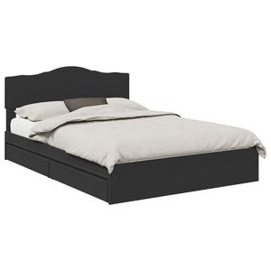vidaXL Cama con almacenamiento Negro 140 x 190 cm Madera de ingenier&iacute;a