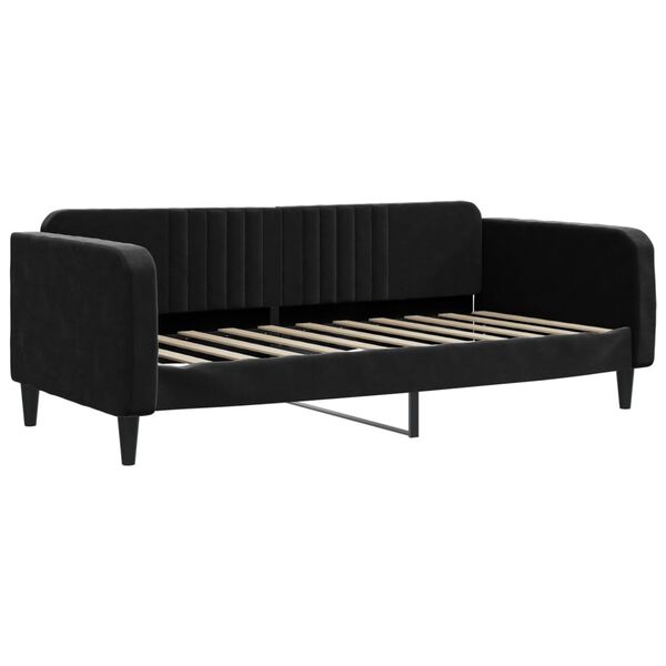 vidaXL Sof&aacute; cama sin colch&oacute;n terciopelo negro 90x190 cm
