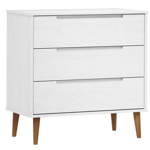 vidaXL Mesita de noche MOLDE madera maciza de pino blanca 80x40x80 cm