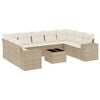 vidaXL Juego de sof&aacute;s jard&iacute;n con cojines beige 10 pzas rat&aacute;n sint&eacute;tico
