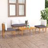 vidaXL Set de muebles de jard&iacute;n 4 piezas con cojines madera de acacia