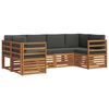 vidaXL Conjunto de sof&aacute;s de exterior 6 uds. Natural y Antracita