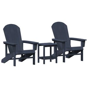 vidaXL Muebles de lounge para jardín 3 pcs Azul Marino 38 x 38 x 46cm