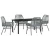 vidaXL Conjunto de Comedor de Jard&iacute;n 5 uds. Gris rat&aacute;n sint&eacute;tico