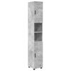vidaXL Juego de muebles de ba&ntilde;o con caj&oacute;n 4 pcs Gris Concreto