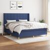 vidaXL Cama box spring con colch&oacute;n tela azul 180x200 cm