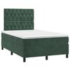 vidaXL Cama box spring colch&oacute;n y LED terciopelo verde oscuro 120x200cm