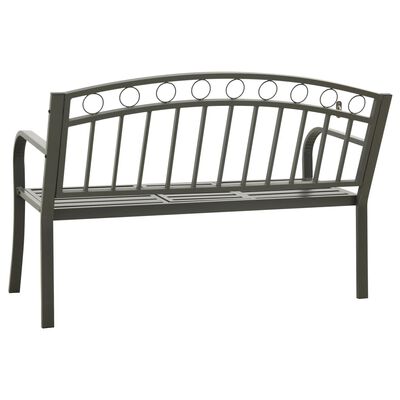 vidaXL Banco de jardín con mesa acero gris 120 cm