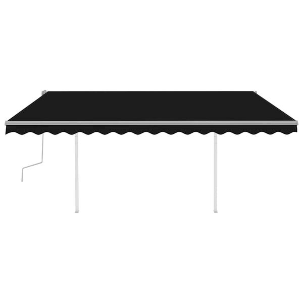 vidaXL Toldo retráctil manual con luz LED gris antracita 4,5x3 m