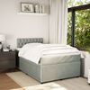vidaXL Cama box spring con colch&oacute;n terciopelo gris claro 120x190 cm