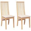 vidaXL Sillas de comedor con cojines 2 uds madera maciza caucho