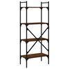vidaXL Librer&iacute;a de 4 estantes madera marr&oacute;n roble 56x31,5x138,5 cm