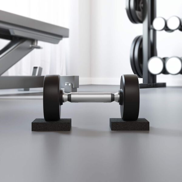 vidaXL Almohadilla de Goma Negro Goma