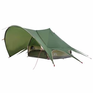 vidaXL Tienda de campa&ntilde;a Teepee para 7 personas con techo Verde y Gris