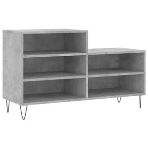 vidaXL Zapatero madera contrachapada gris hormig&oacute;n 102x36x60 cm