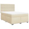 vidaXL Cama box spring con colch&oacute;n tela color crema 140x190 cm
