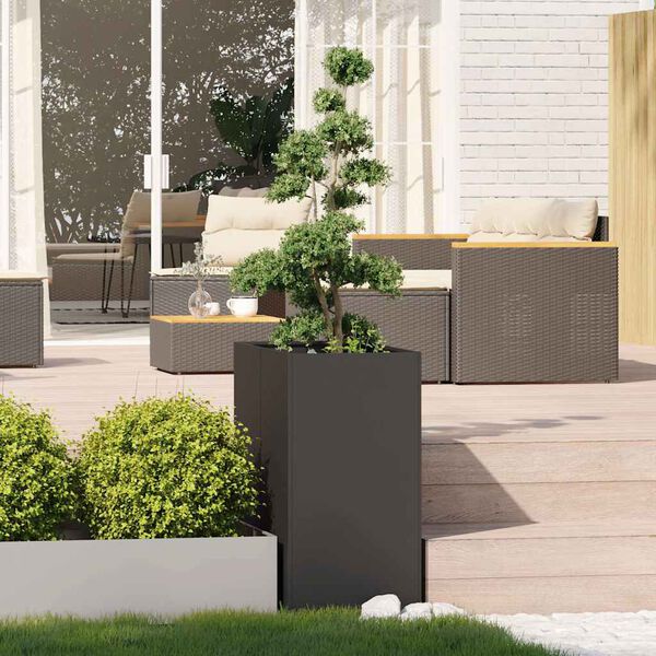 vidaXL Jardinera acero negro 40x80x80 cm