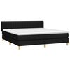 vidaXL Cama box spring con colch&oacute;n tela negro 180x200 cm