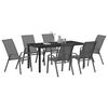 vidaXL Conjunto de Comedor de Jard&iacute;n 7 pcs Gris y Negro