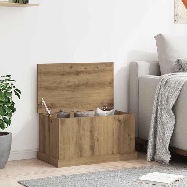 vidaXL Caja de almacenaje madera ingenier&iacute;a roble artisan 70x40x38 cm