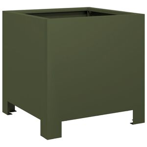 vidaXL Jardinera hexagonal acero verde oliva 30x30x30 cm