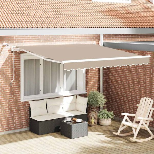 vidaXL Toldo Retr&aacute;ctil Beige 300 x 250 cm Poli&eacute;ster y metal