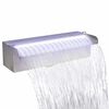 vidaXL Fuente cascada rectangular LED piscina acero inoxidable 30 cm